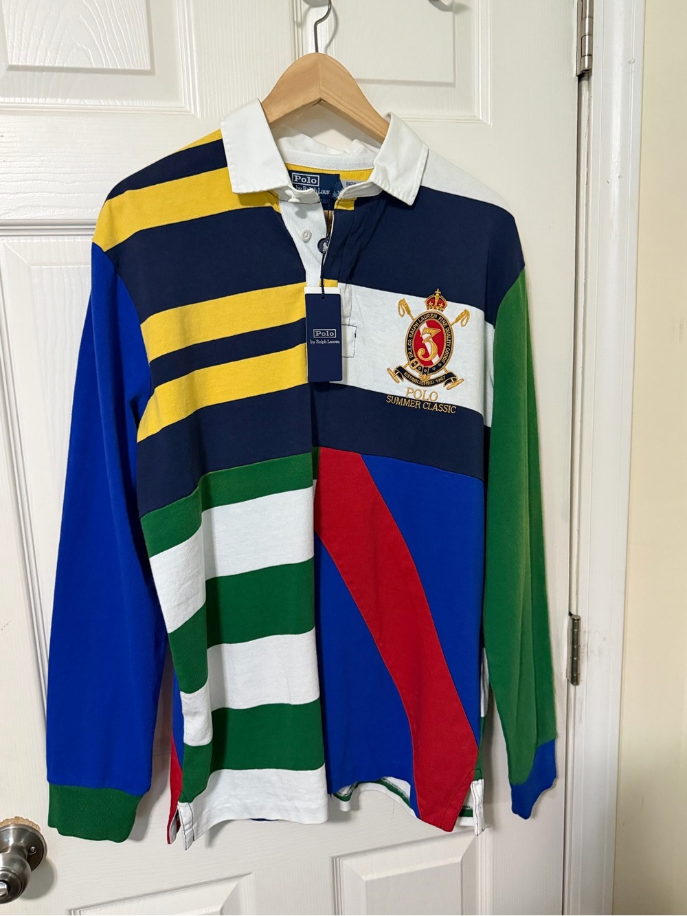 Brand new with tags Ralph Lauren Multicolor Crest Patch Rugby Polo